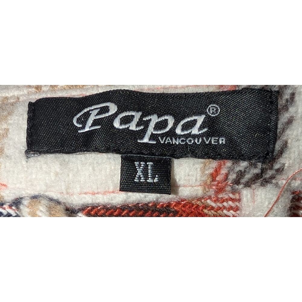 Plaid Flannel Shacket Brown Beige Rust XL Soft Stretchy Cropped - Picture 4 of 5